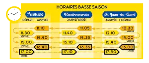 Tableau horaire basse saison