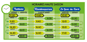 Tableau horaire haute saison